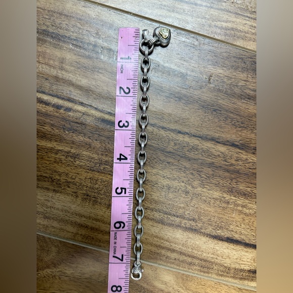 Judith Ripka Sterling Silver 18K Gold with yellow crystal stone heart bracelet - Picture 6 of 6